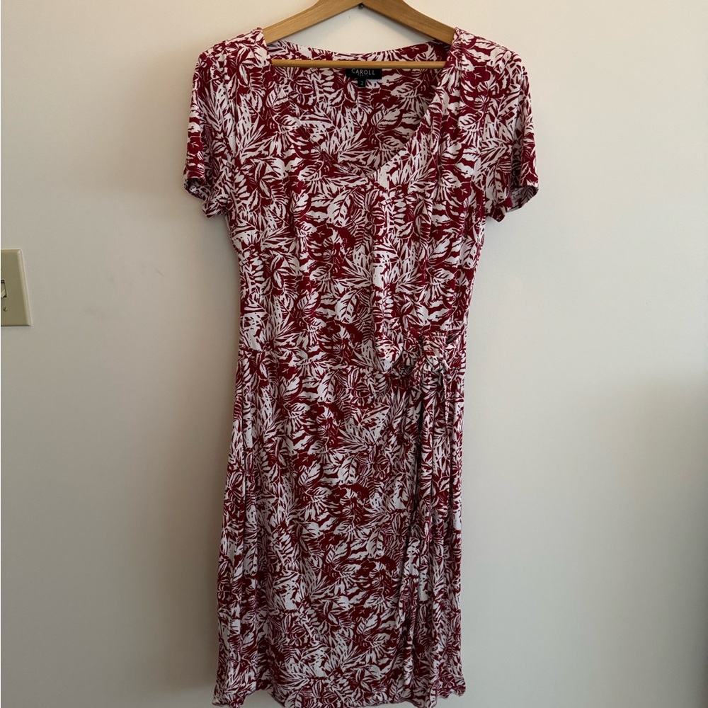 Floral Red and White Dress